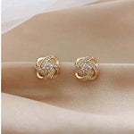 Lourdes - Brincos Dourados em Espiral com Cristais - Earrings | Benedita Lisboa