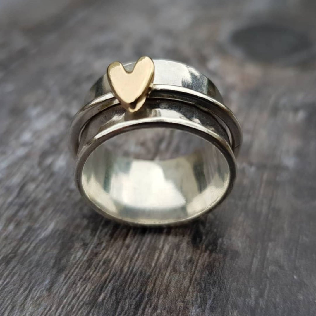 Love | Anel Único Ouro Prata Vintage - | Benedita Lisboa