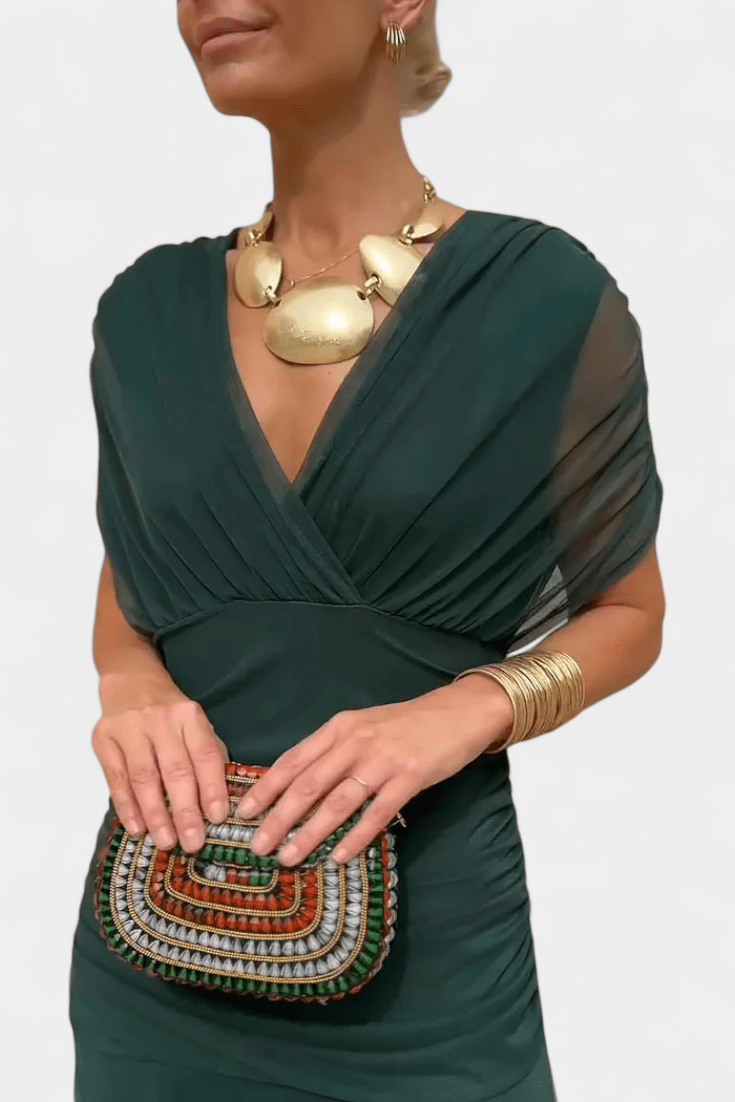 Luana™ | Vestido elegante com decote em V - | Benedita Lisboa