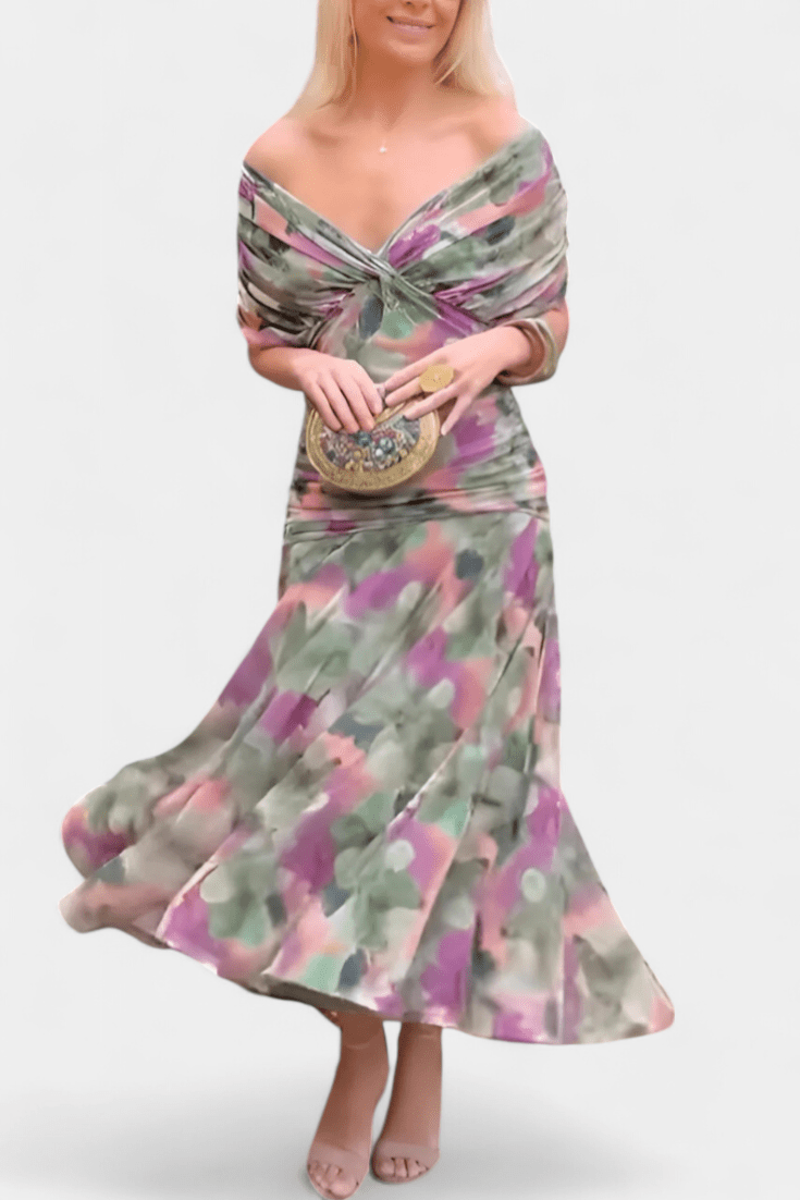 Luana™ | Vestido elegante com decote em V - | Benedita Lisboa