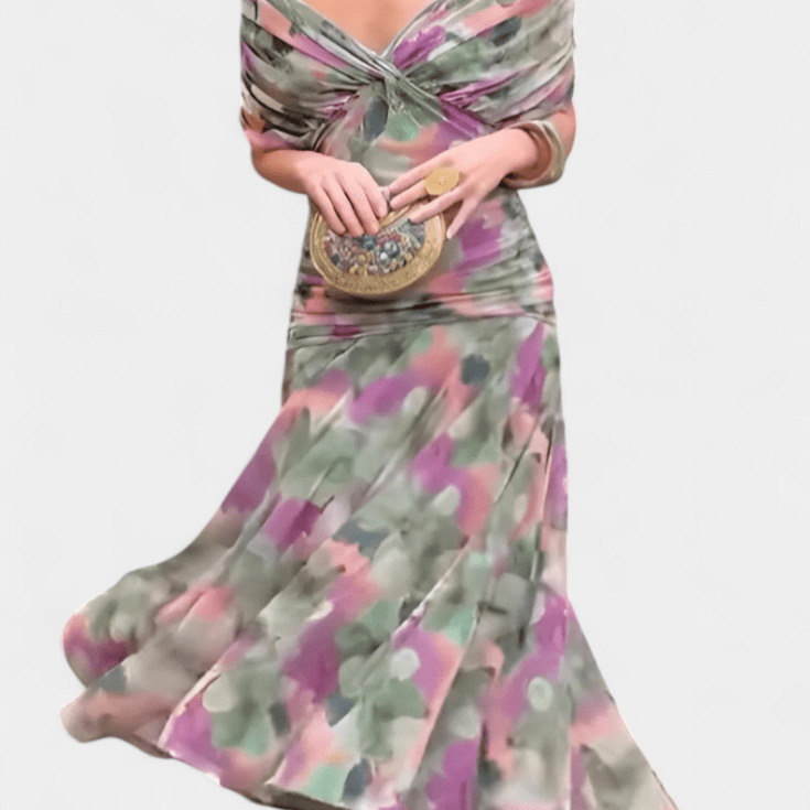 Luana™ | Vestido elegante com decote em V - | Benedita Lisboa