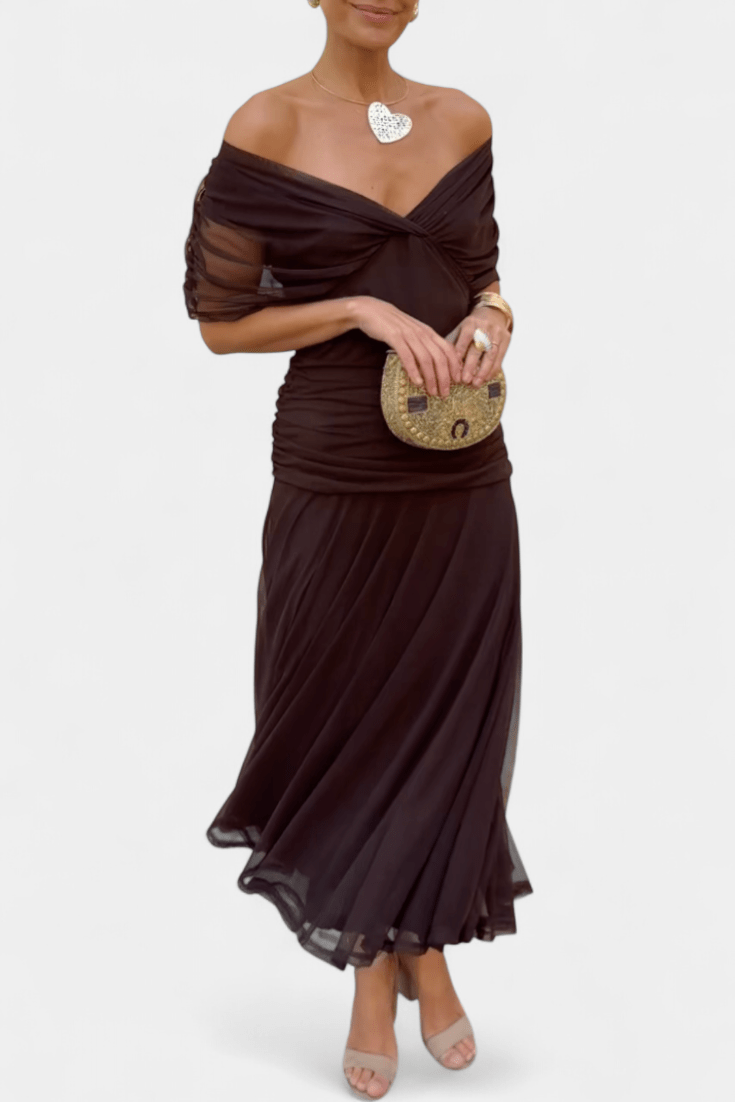 Luana™ | Vestido elegante com decote em V - | Benedita Lisboa