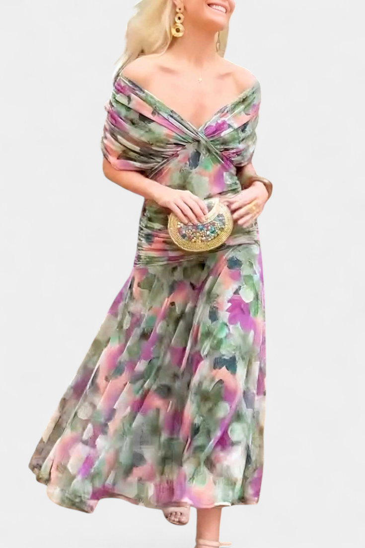 Luana™ | Vestido elegante com decote em V - | Benedita Lisboa