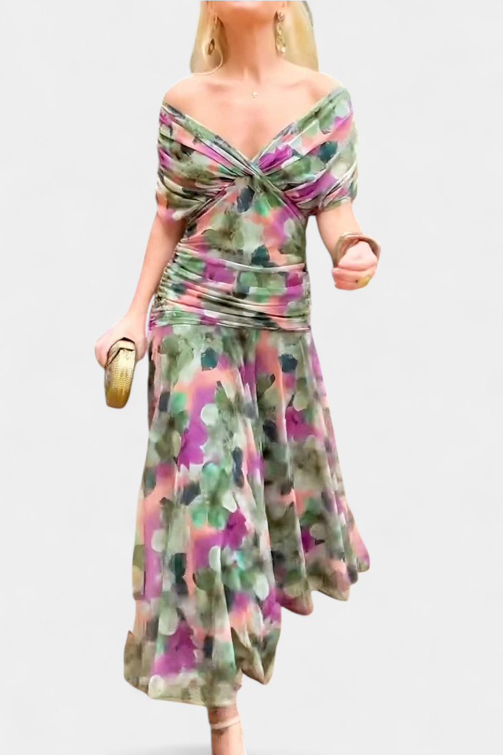 Luana™ | Vestido elegante com decote em V - | Benedita Lisboa