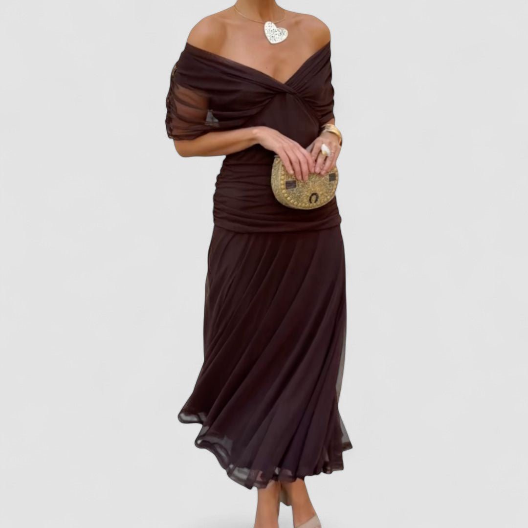 Luana™ | Vestido elegante com decote em V - | Benedita Lisboa