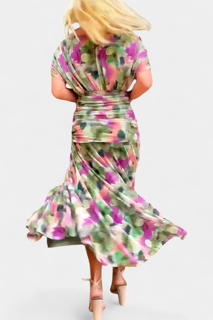 Luana™ | Vestido elegante com decote em V - | Benedita Lisboa