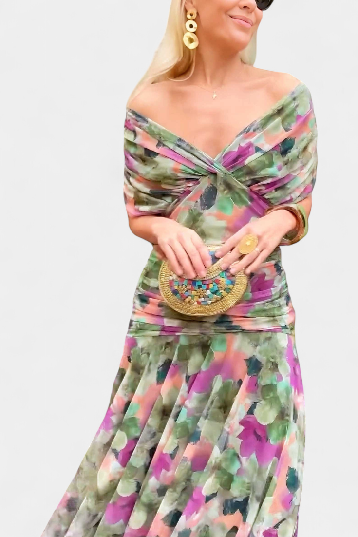 Luana™ | Vestido elegante com decote em V - | Benedita Lisboa