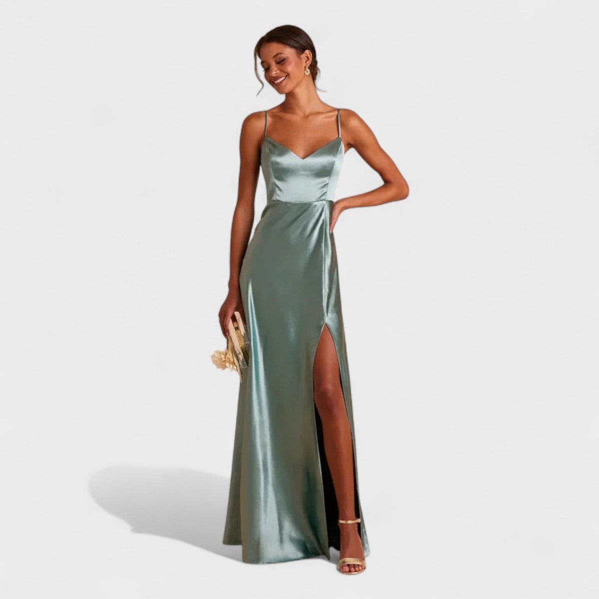 Lucía Satin™ | Vestido comprido - | Benedita Lisboa