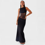 Lucinda™ | Vestido comprido de renda preto - | Benedita Lisboa