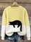 LUNA™ | Felpa Feminina com Estampa de Gato - Suéter casual estampada | Benedita Lisboa