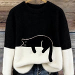 LUNA™ | Felpa Feminina com Estampa de Gato - Suéter casual estampada | Benedita Lisboa