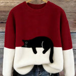 LUNA™ | Felpa Feminina com Estampa de Gato - Suéter casual estampada | Benedita Lisboa