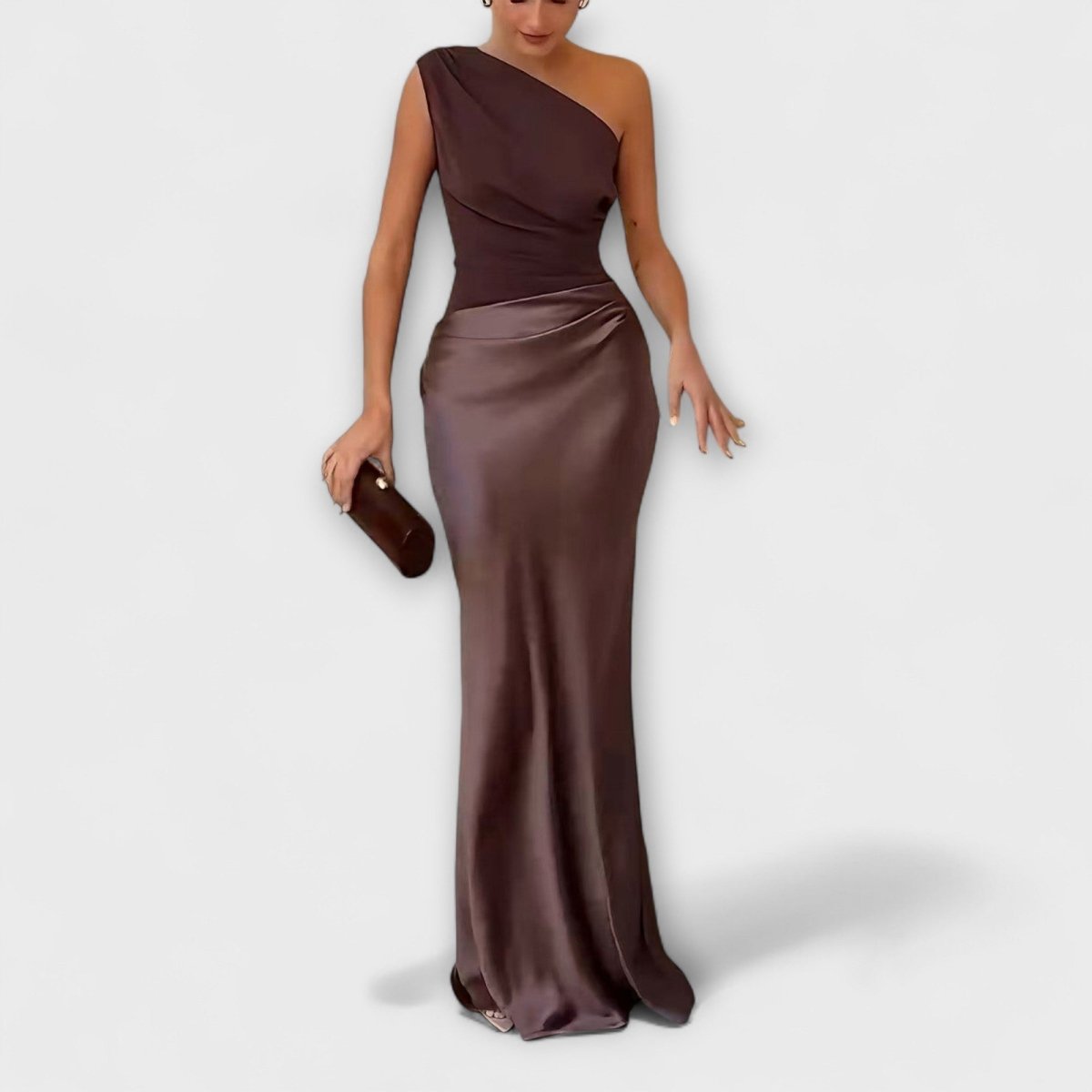 Luna™ | Vestido de cetim assimétrico - | Benedita Lisboa