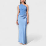 Luna™ | Vestido de cetim assimétrico - | Benedita Lisboa
