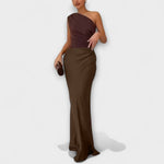 Luna™ | Vestido de cetim assimétrico - | Benedita Lisboa