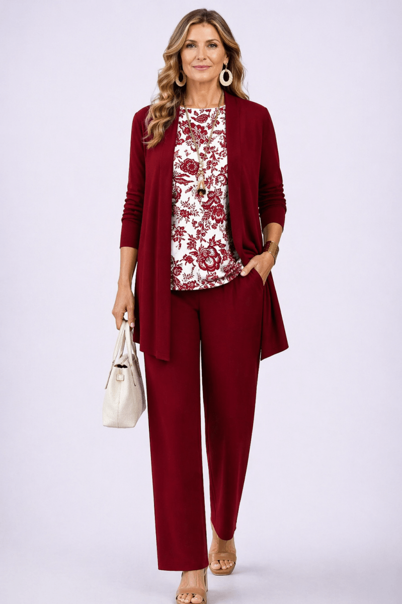 Madalena™ | Conjunto de 3 Peças Branco e Vermelho - | Benedita Lisboa