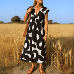 Magda™ | Vestido fluido com decote em V - | Benedita Lisboa