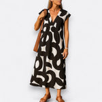 Magda™ | Vestido fluido com decote em V - | Benedita Lisboa