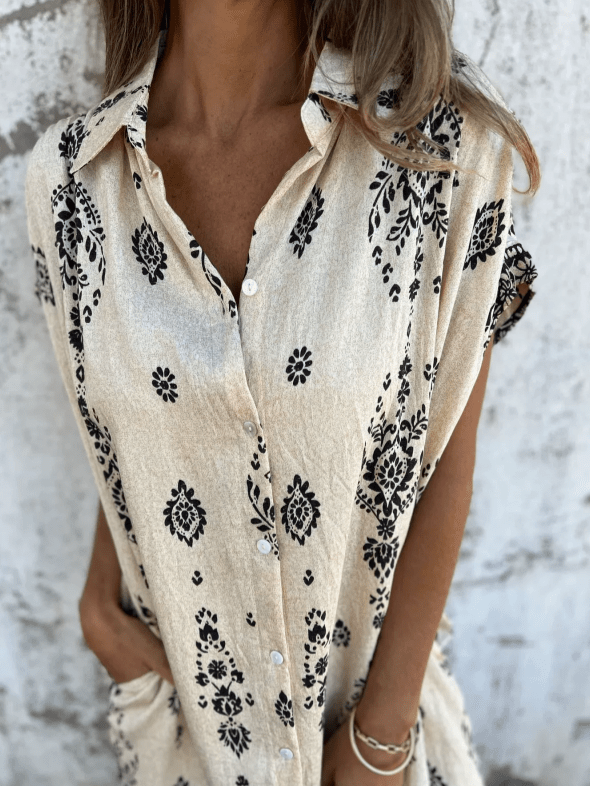 Manuela™ | Vestido com Bolso, Leve e Confortável, Ideal para Dias Quentes e de Praia - | Benedita Lisboa
