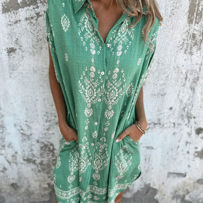 Manuela™ | Vestido com Bolso, Leve e Confortável, Ideal para Dias Quentes e de Praia - | Benedita Lisboa