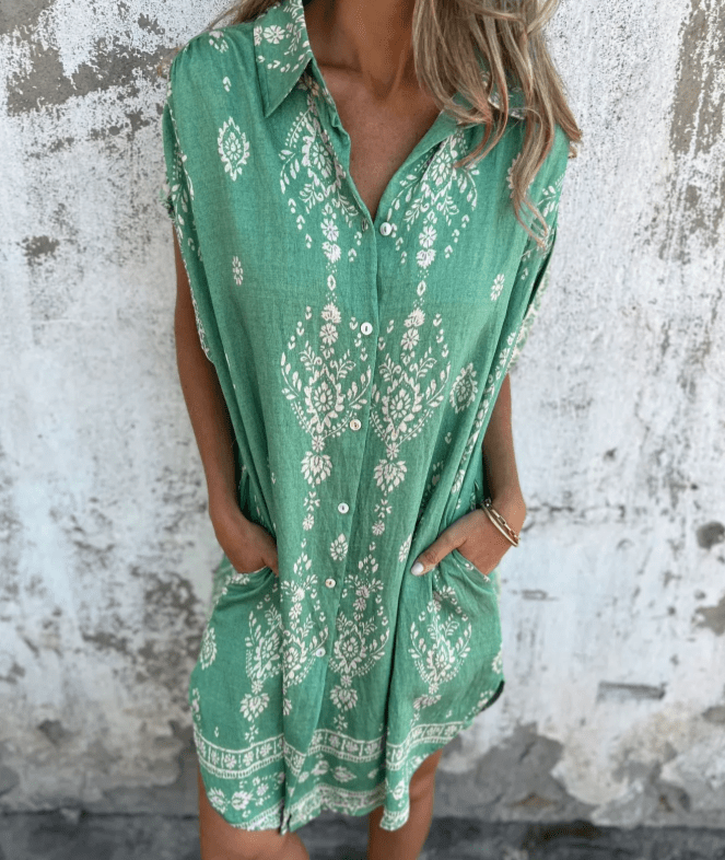 Manuela™ | Vestido com Bolso, Leve e Confortável, Ideal para Dias Quentes e de Praia - | Benedita Lisboa