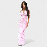 Mara™ | vestido floral cor - de - rosa - | Benedita Lisboa