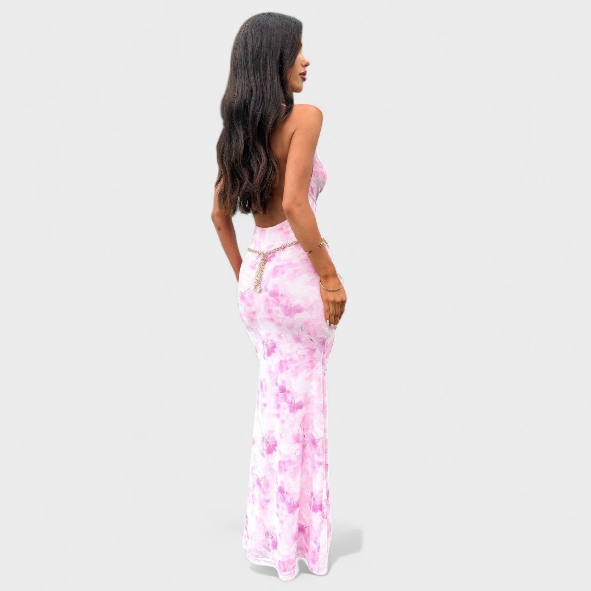 Mara™ | vestido floral cor - de - rosa - | Benedita Lisboa