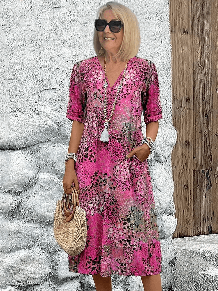 Margarida™ | Vestido Midi Floral Elegante - | Benedita Lisboa