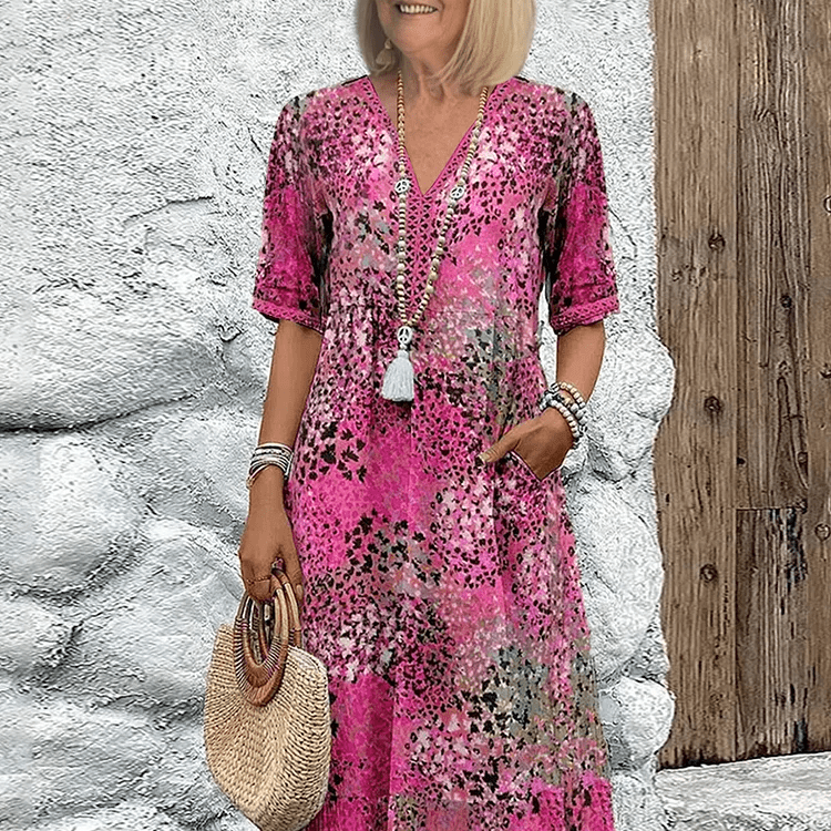 Margarida™ | Vestido Midi Floral Elegante - | Benedita Lisboa