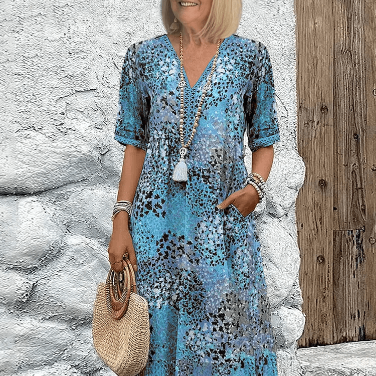 Margarida™ | Vestido Midi Floral Elegante - | Benedita Lisboa