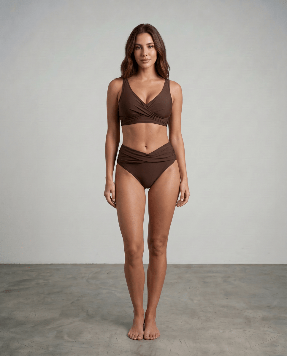 Maria™ | Biquíni Cropped Cintura Alta - | Benedita Lisboa