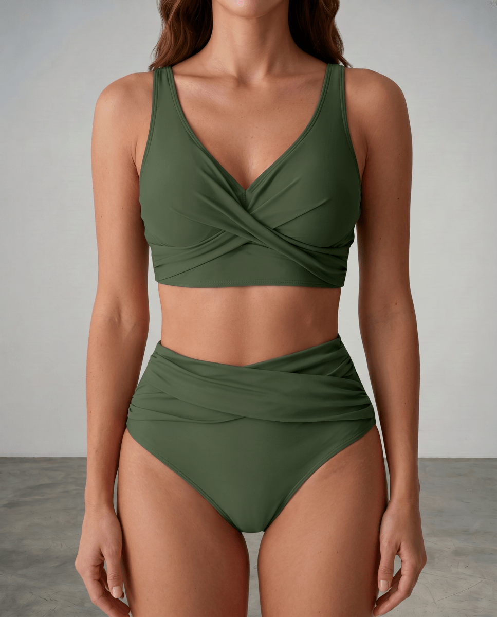 Maria™ | Biquíni Cropped Cintura Alta - | Benedita Lisboa