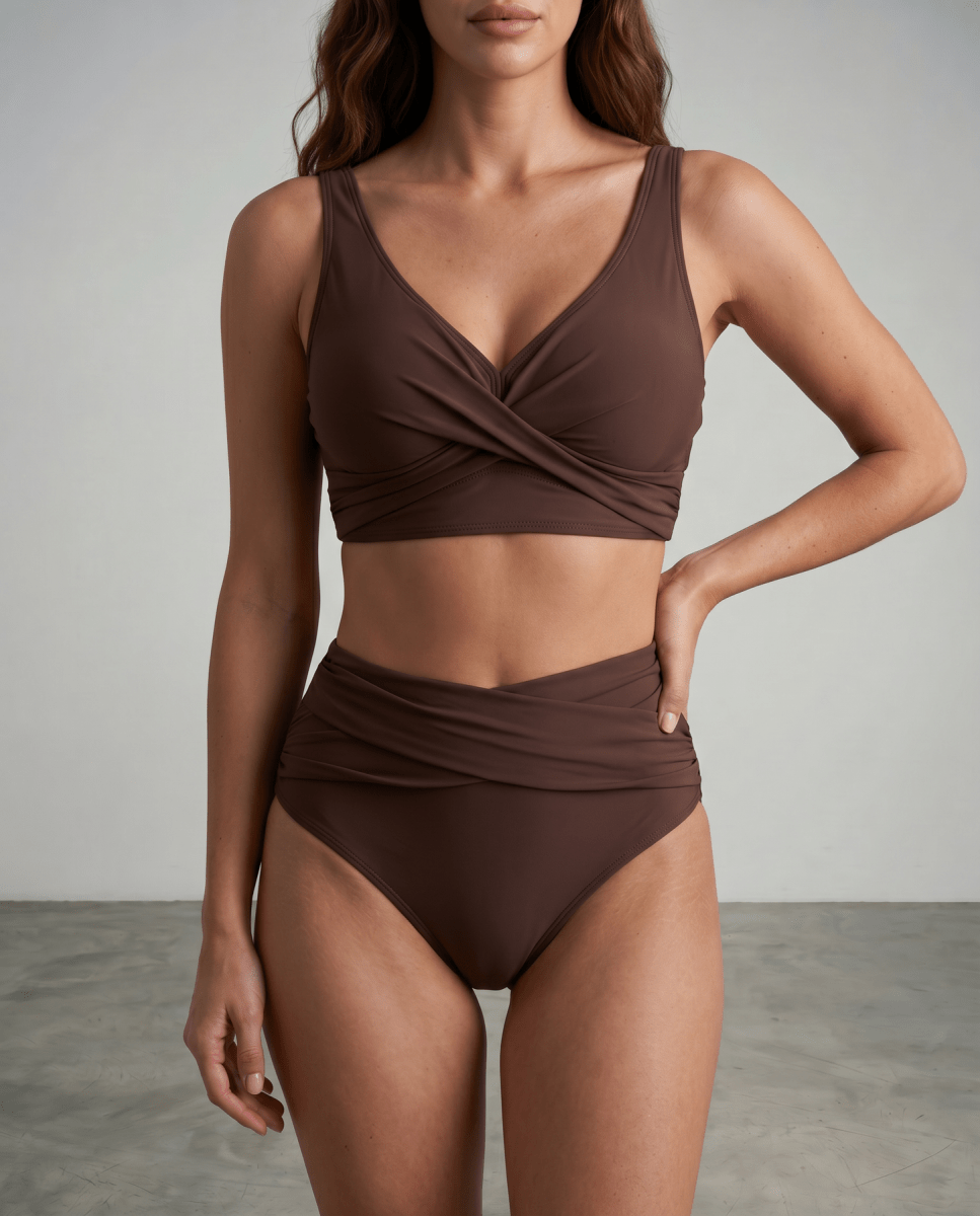 Maria™ | Biquíni Cropped Cintura Alta - | Benedita Lisboa