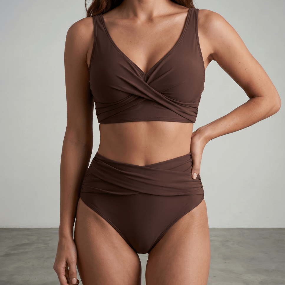 Maria™ | Biquíni Cropped Cintura Alta - | Benedita Lisboa