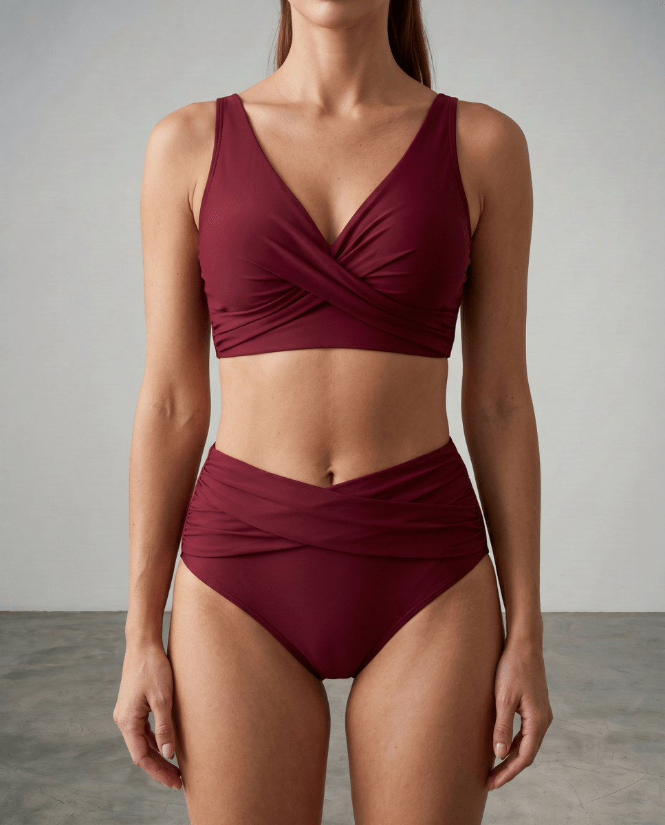 Maria™ | Biquíni Cropped Cintura Alta - | Benedita Lisboa