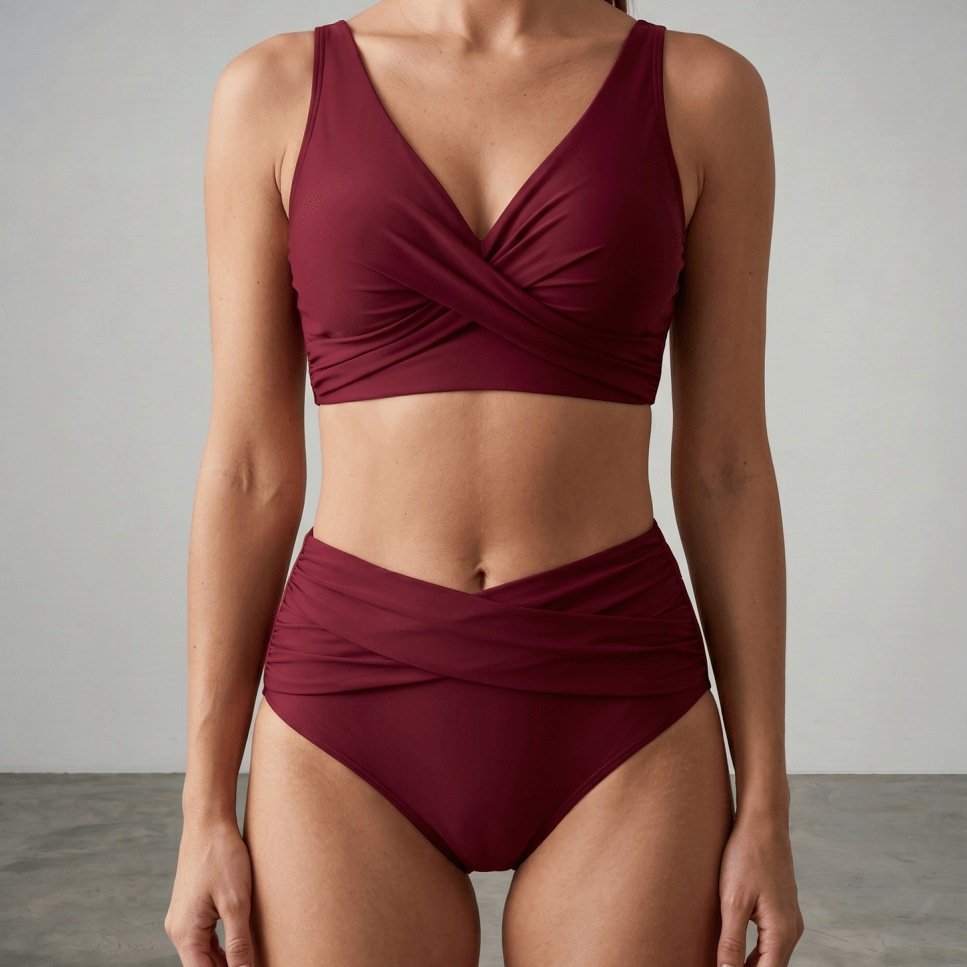 Maria™ | Biquíni Cropped Cintura Alta - | Benedita Lisboa