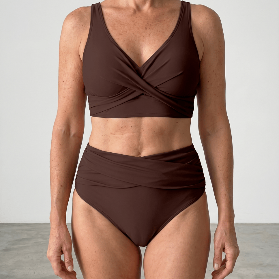 Maria™ | Biquíni Cropped Cintura Alta - | Benedita Lisboa