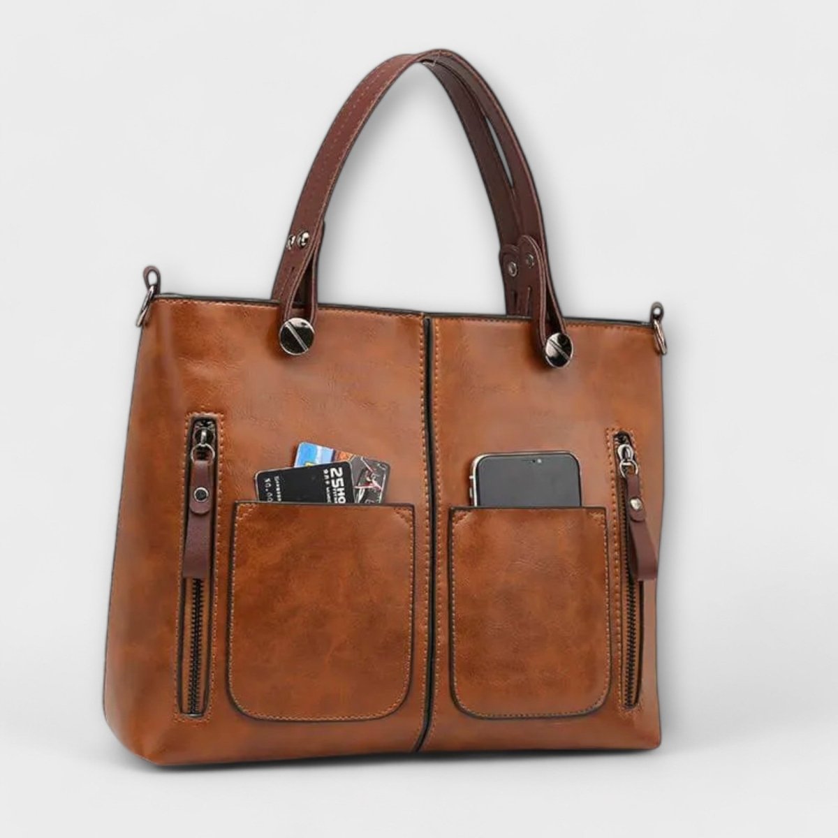 Maria™ | Bolsa de couro elegante - | Benedita Lisboa