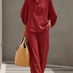 Maria™ | Conjunto de Linho 2 Peças, Extremamente Leve e Confortável, Ideal Para Dias Quentes - | Benedita Lisboa