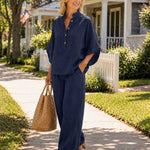 Maria™ | Conjunto de Linho 2 Peças, Extremamente Leve e Confortável, Ideal Para Dias Quentes - | Benedita Lisboa