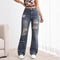 Maria™ | Jeans Rasgadas Cintura Alta - 0 | Benedita Lisboa