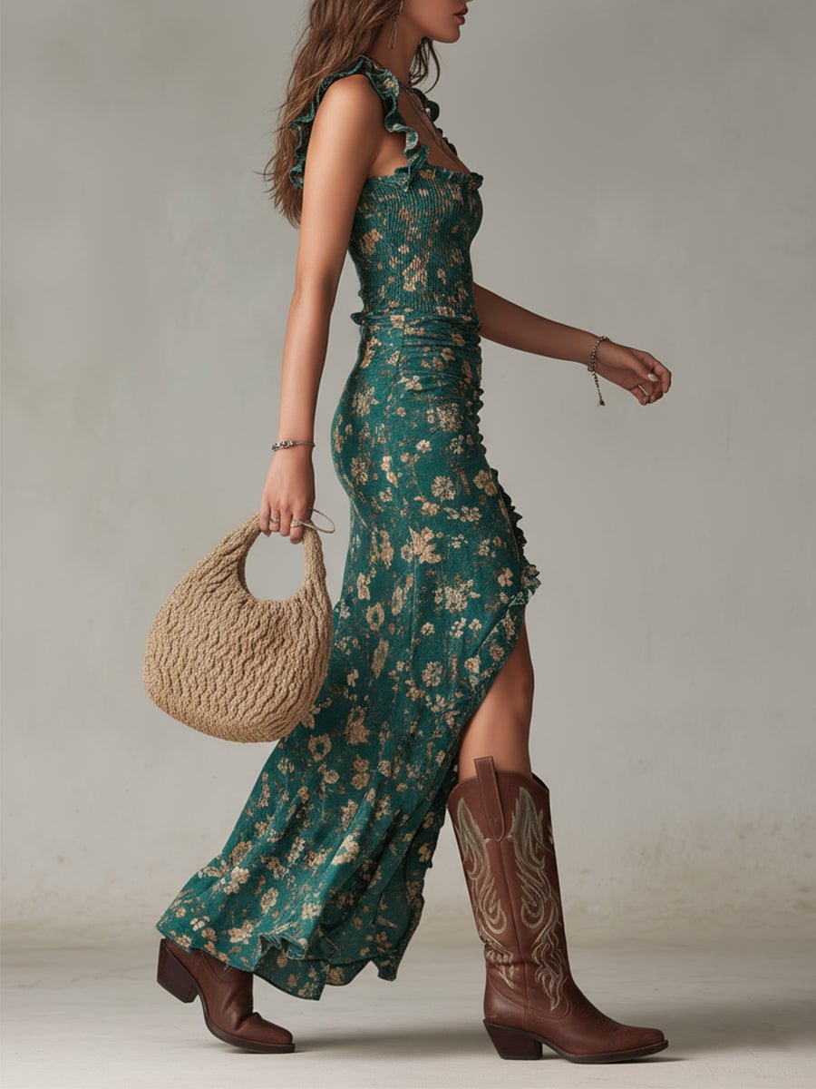Maria™ | Vestido Floral Elegante - Sleeveless Maxi Dress | Benedita Lisboa