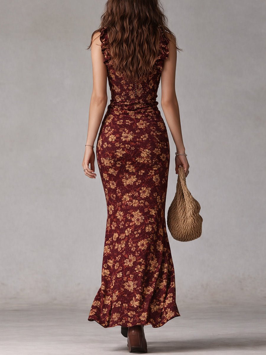 Maria™ | Vestido Floral Elegante - Sleeveless Maxi Dress | Benedita Lisboa