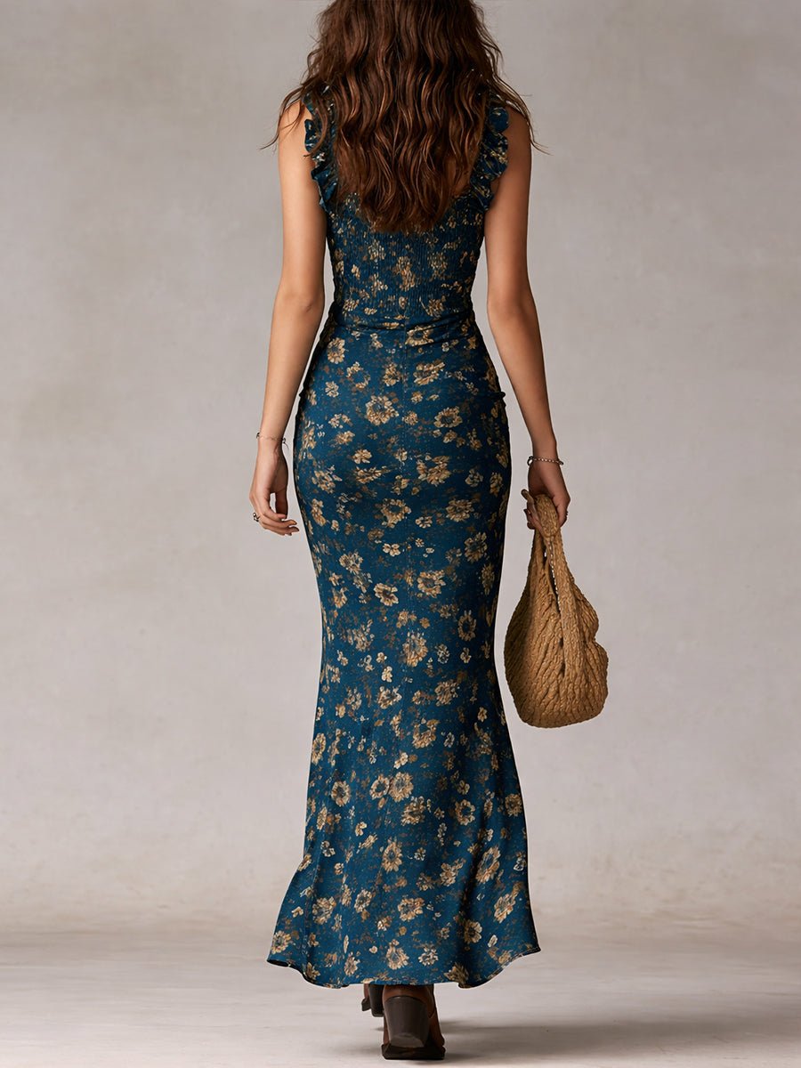 Maria™ | Vestido Floral Elegante - Sleeveless Maxi Dress | Benedita Lisboa
