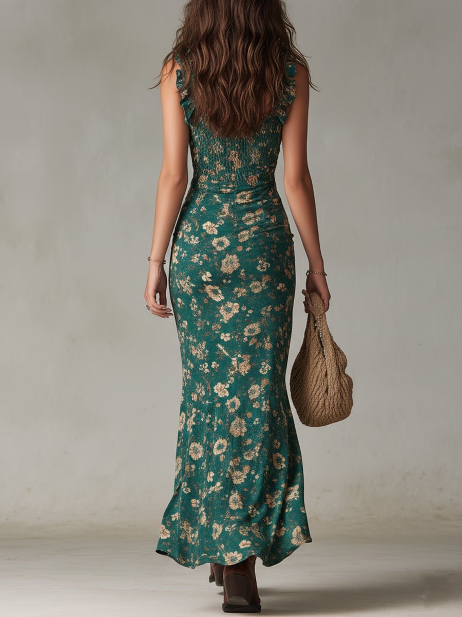 Maria™ | Vestido Floral Elegante - Sleeveless Maxi Dress | Benedita Lisboa