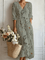 Mariana™ | Vestido Boho Longo Verde com Ramos - Vestido | Benedita Lisboa