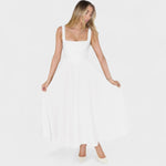 Maribel™ | Vestido Midi com decote quadrado - | Benedita Lisboa