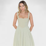 Maribel™ | Vestido Midi com decote quadrado - | Benedita Lisboa