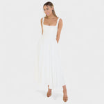 Maribel™ | Vestido Midi com decote quadrado - | Benedita Lisboa