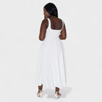 Maribel™ | Vestido Midi com decote quadrado - | Benedita Lisboa